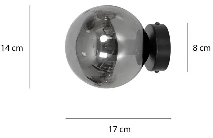 Aplică ROSSI 1xE14/10W/230V negru/gri