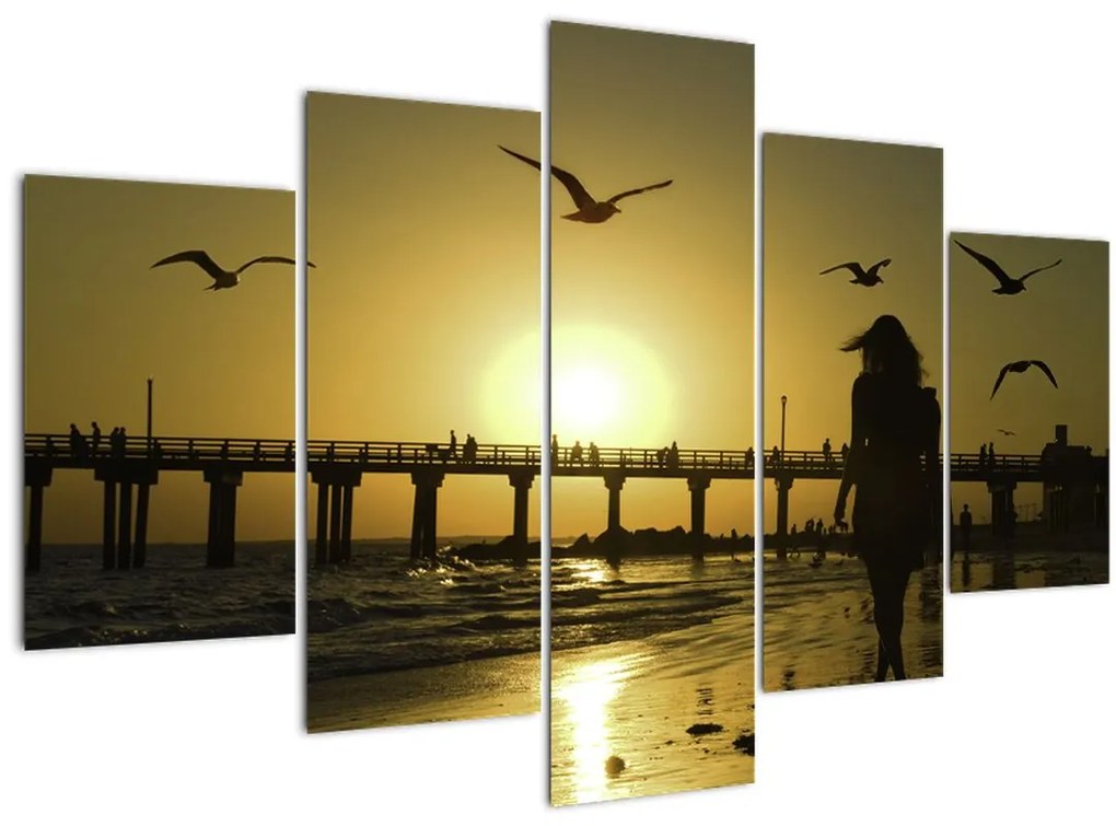 Tablou - Plimbare pe plajă (150x105 cm)