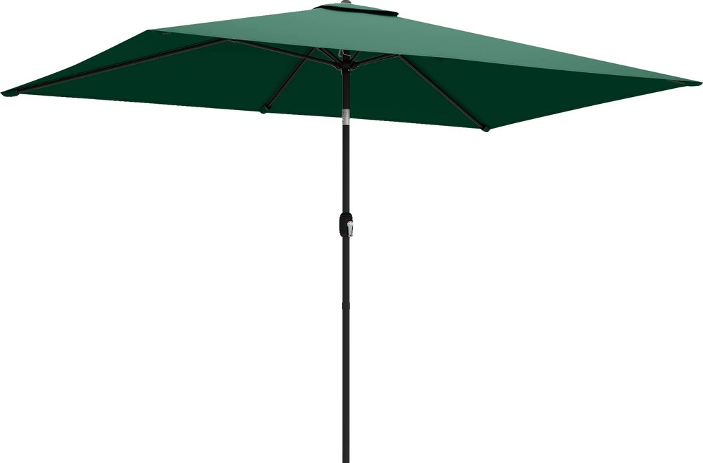 Outsunny Umbrelă înclinabilă 300 x 200 cm pentru balcon cu manivelă, husă de protecție, verde | Aosom Romania