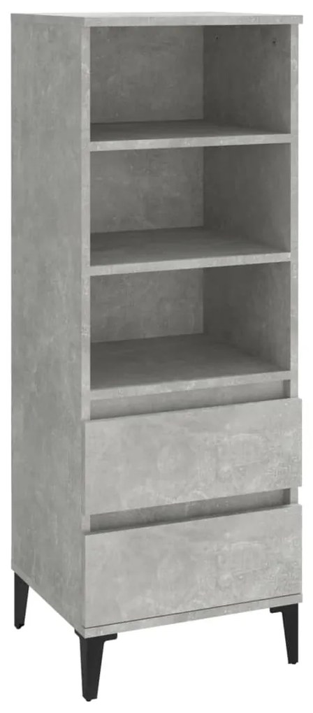 821248 vidaXL Dulap înalt, gri beton, 40x36x110 cm, lemn compozit