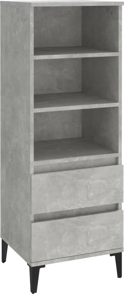 vidaXL Dulap înalt, gri beton, 40x36x110 cm, lemn compozit