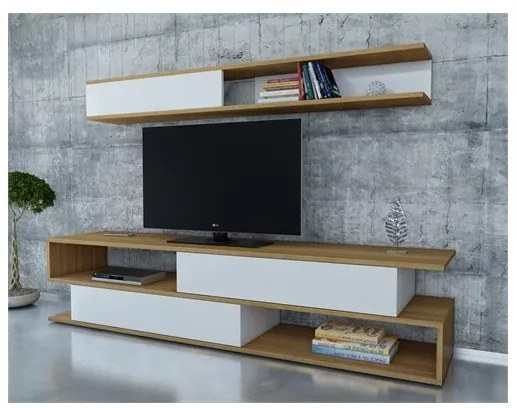 Ansamblu Comoda TV Sims Alb-Teak