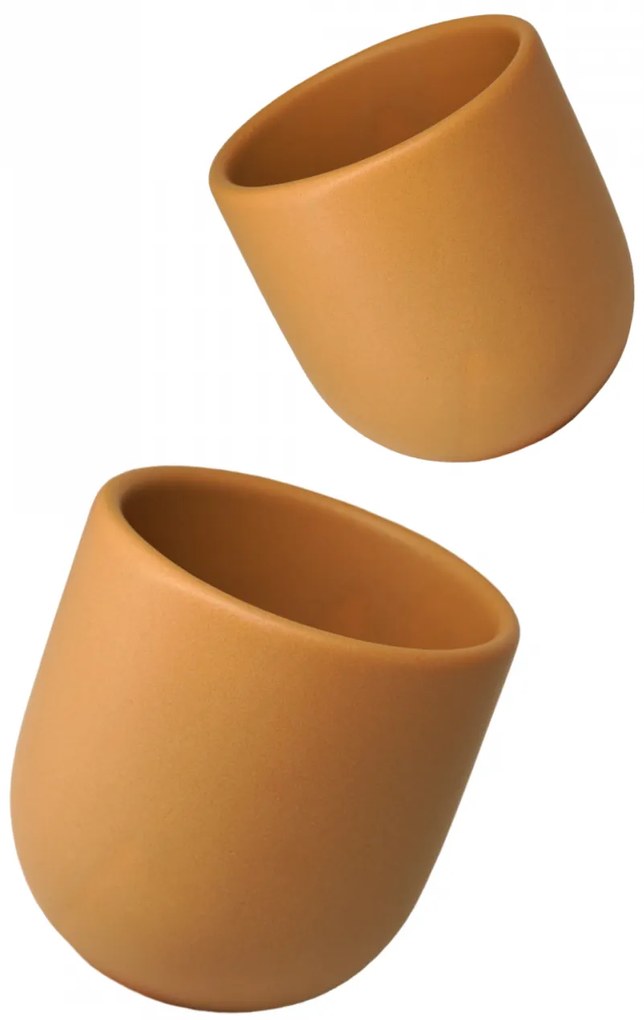 Pahar Cafea Novum (Ocru Galben Pal, 250ml) Gresie Glazurata Manual