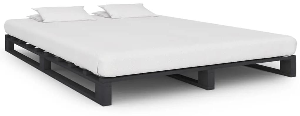 285250 vidaXL Cadru de pat din paleți, gri, 120 x 200 cm, lemn masiv de pin