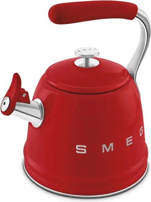 Ceainic cu fluier Smeg CKLW2001RD, 2,3 l, Inducție, Mâner care nu se încălzește, Oțel, Roșu