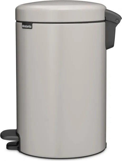 Cos de gunoi cu pedala Brabantia NewIcon 1010440, 12 l, Inchidere lenta, Baza antiderapanta, Gri deschis
