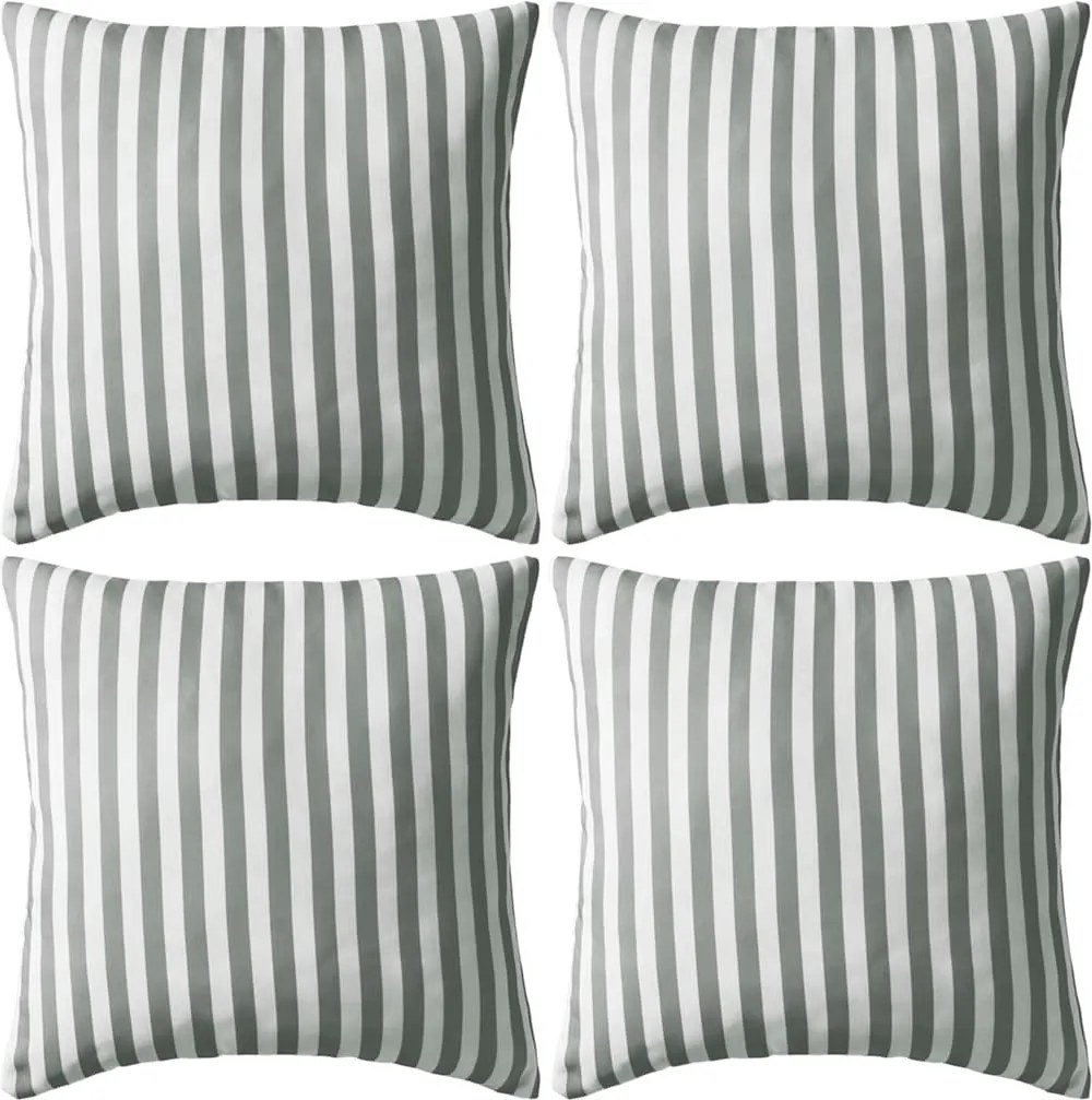 vidaXL Perne de exterior, 4 buc, imprimeu dungi, 45x45 cm, gri