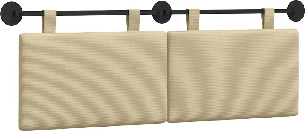 vidaXL Cap de pat suspendat Simplu Verde deschis gri 150 x 55 x 5 cm