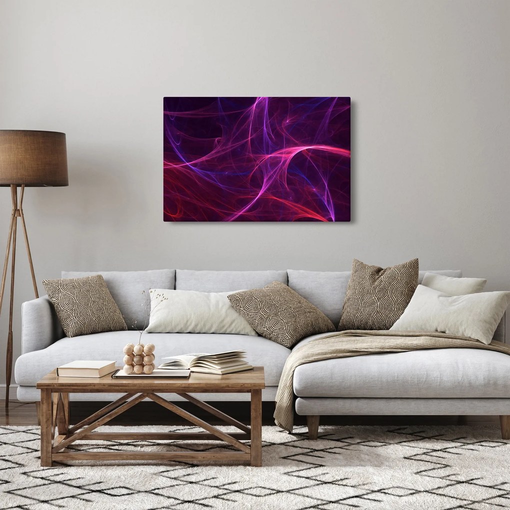 Tabloul abstract cu linii curbe (90x60 cm)