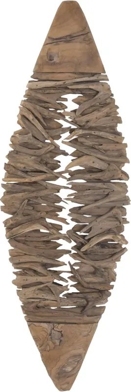 Aplică de perete din rădăcină de tec reciclat, maro, cu LED, finisaj natural, 140 x 49 x 10 cm, „Laon”