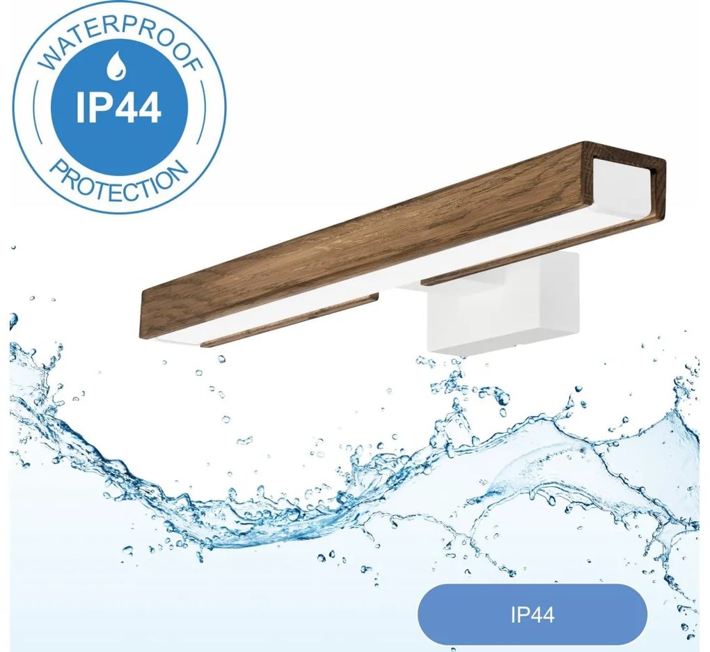 Aplică LED pentru oglindă de baie Brilagi WOODY MIRROR LED/8W/230V IP44 stejar/alb