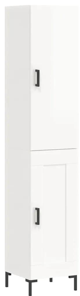 3199107 vidaXL Dulap înalt, alb extralucios, 34,5x34x180 cm, lemn prelucrat