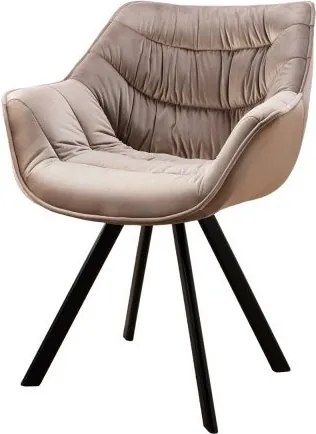 Scaun design retro Dutch Comfort, catifea greige