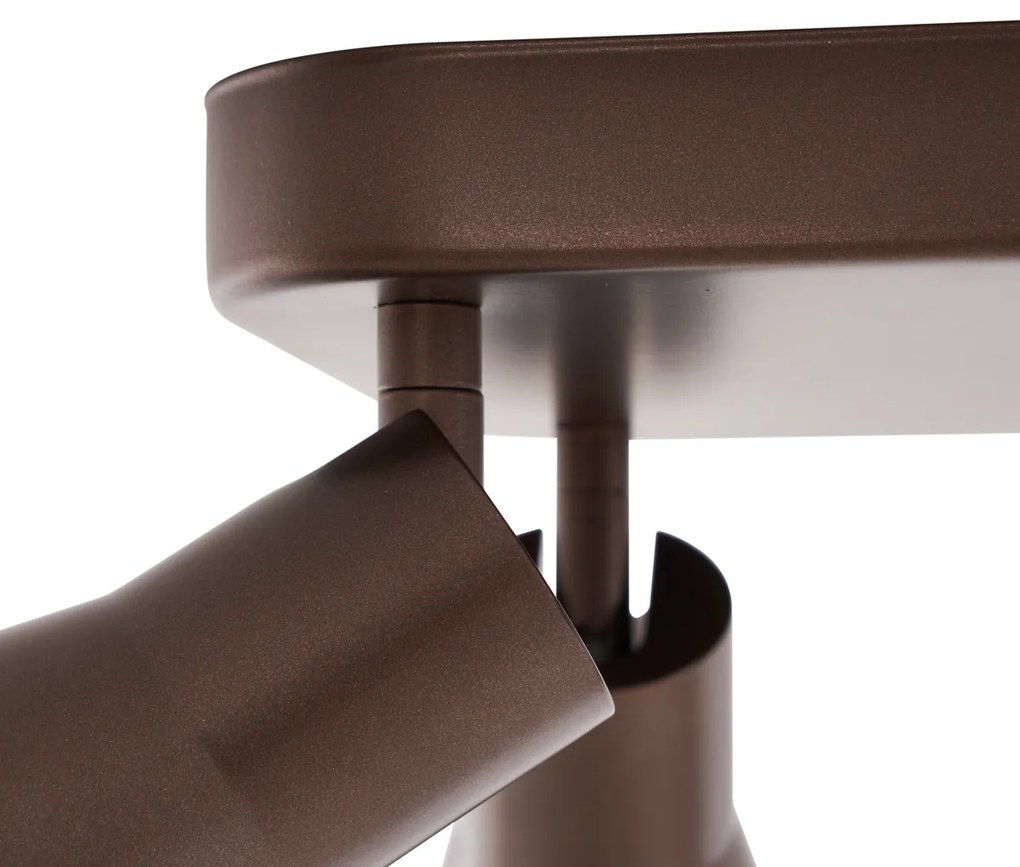 Spotlight tavan patrat GU10 50mm bronz închis cu 4 lumini - Stanley