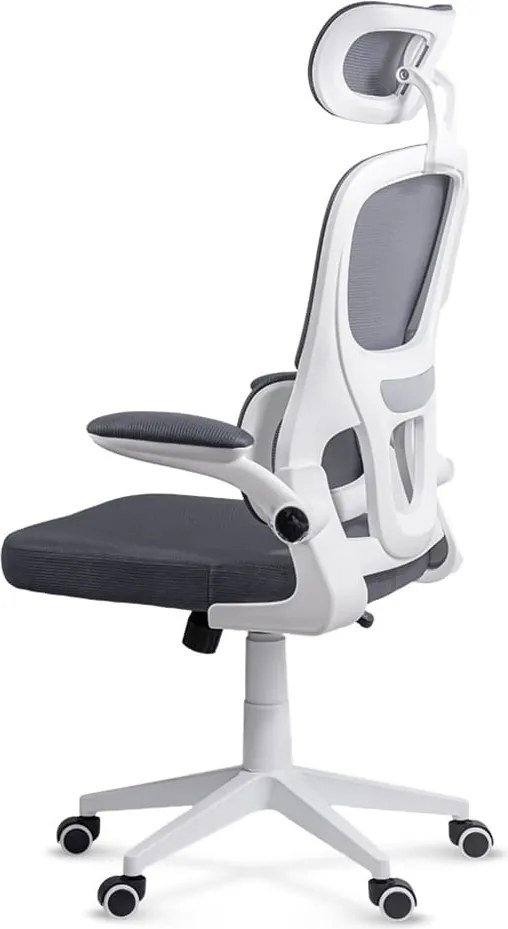 Scaun ergonomic OFF 432 gri, suport lombar și brațe rabatabile