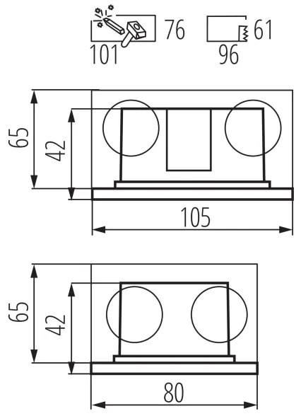 Corp de iluminat LED încastrat GLASI LED/3W/230V 3000K IP44 alb Kanlux 33690
