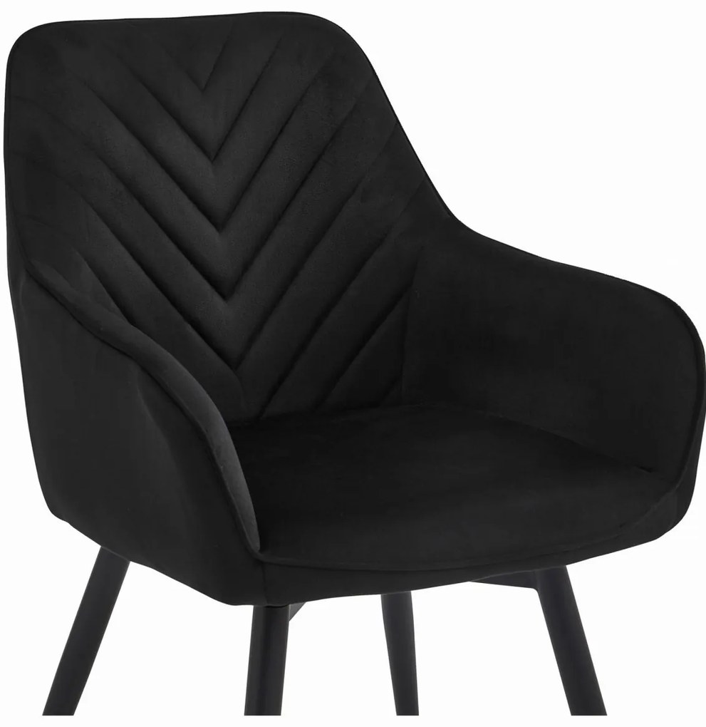 Scaun de masa rotativ NANA360 VELVET, negru