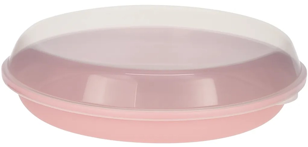 Castron de servit EH din plastic cu capac 35,5 x8,5 cm, roz