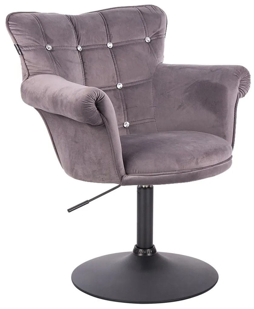 HR804CN Scaun Catifea Grafit cu Bază Neagră