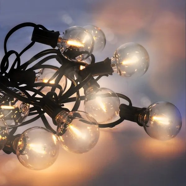 Brilagi - Ghirlandă LED decorativă pentru exterior GIRLANDA, 18xE12, 13m, negru, IP44, alb cald