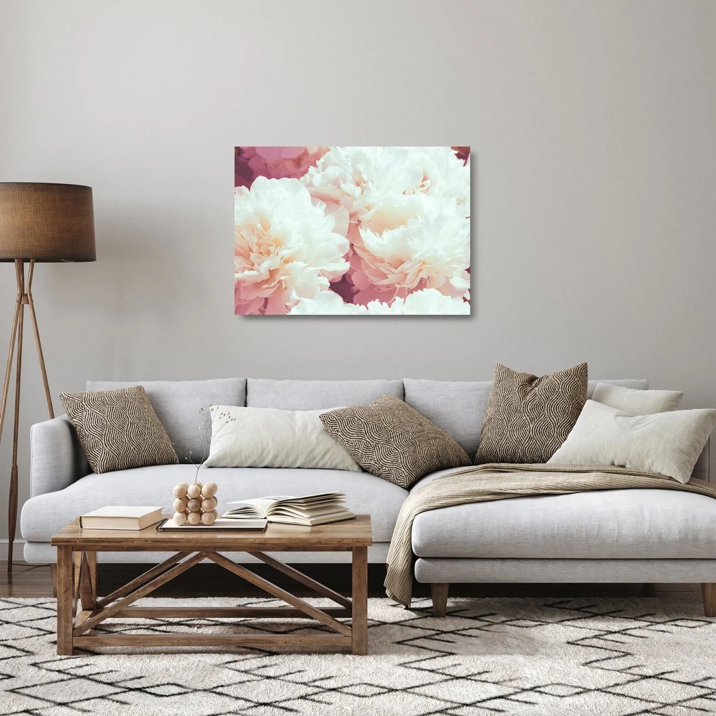 Tablou pe sticlă cu flori (70x50 cm)