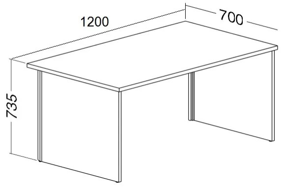 Masa ProOffice A 120 x 70 cm, nuc