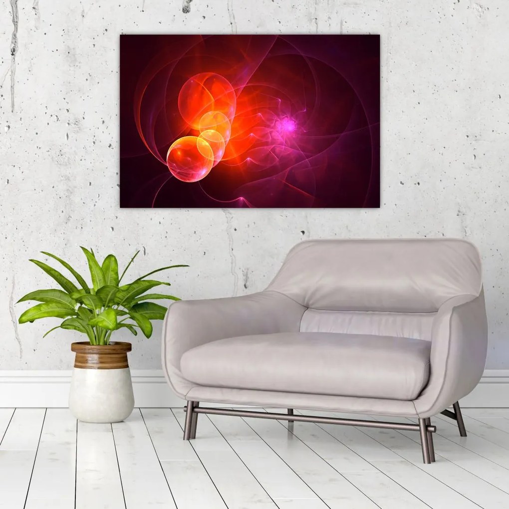 Tabloul modern cu abstracțiune roz (90x60 cm)
