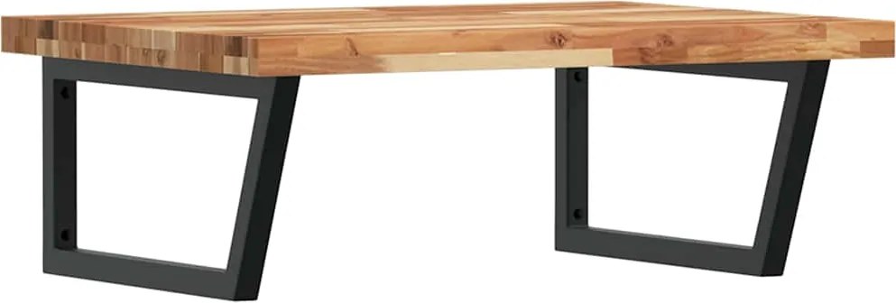 vidaXL Raft pentru lavoar montat pe perete, oțel și lemn masiv acacia