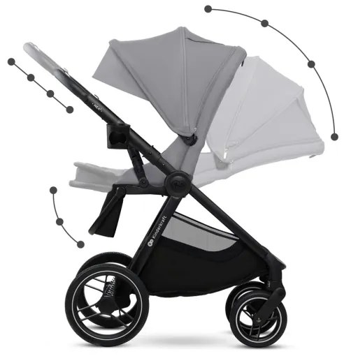 Cărucior de copii combinat 2 în 1 KINDERKRAFT NEA 2 Platinum grey