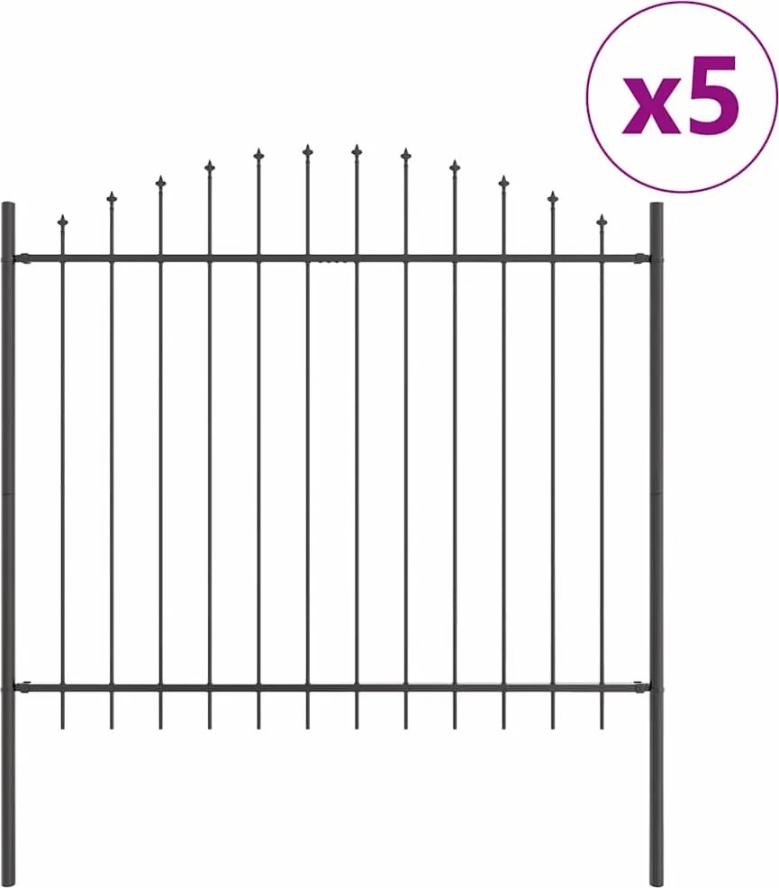 vidaXL Gard de Grădină 5 pcs Gri 170 x 165 cm