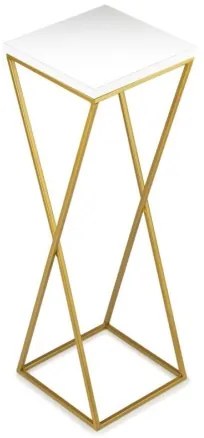 Suport pentru flori LOFT 70x24 cm auriu/alb