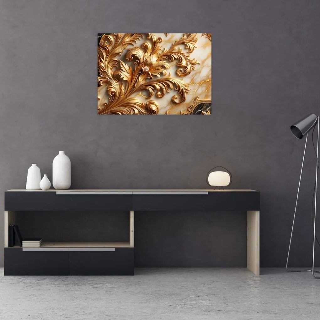 Tablou - Marmură cu auriu (70x50 cm)