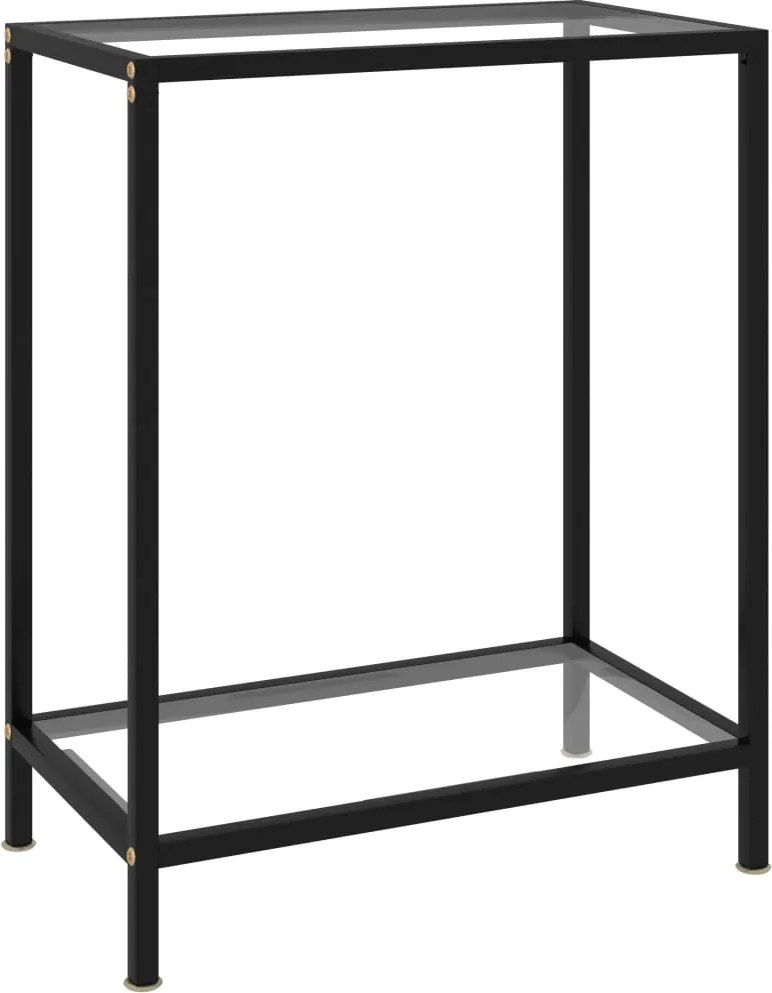 vidaXL Masă consolă, transparent, 60 x 35 x 75 cm, sticlă securizată