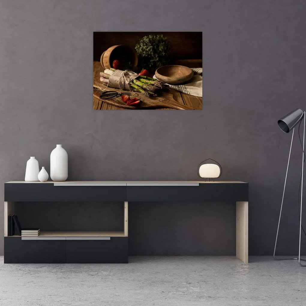Tablou cu sparanghel pe masă (70x50 cm)