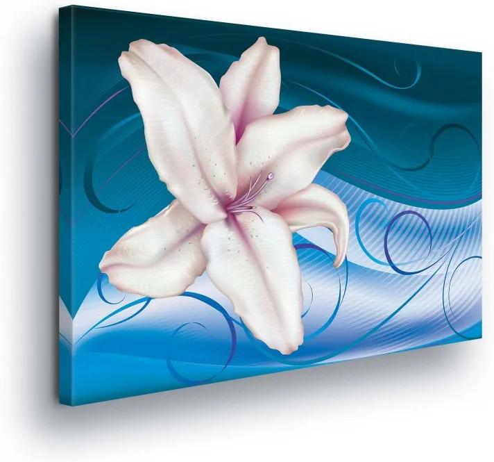 GLIX Tablou - Flower of Lily on Blue Background 100x75 cm