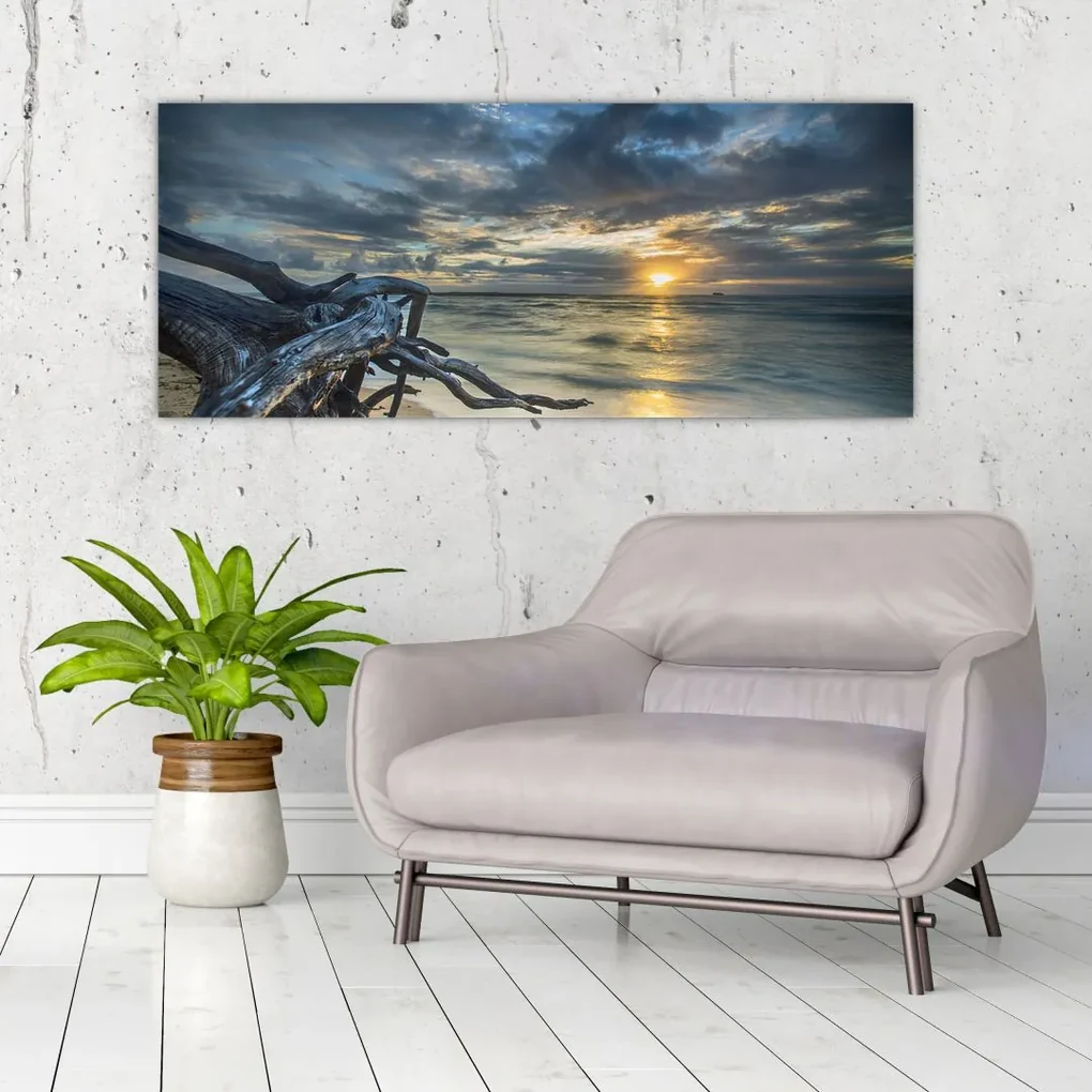 Tablou cu marea în apus de soare (120x50 cm), în 40 de alte dimensiuni noi