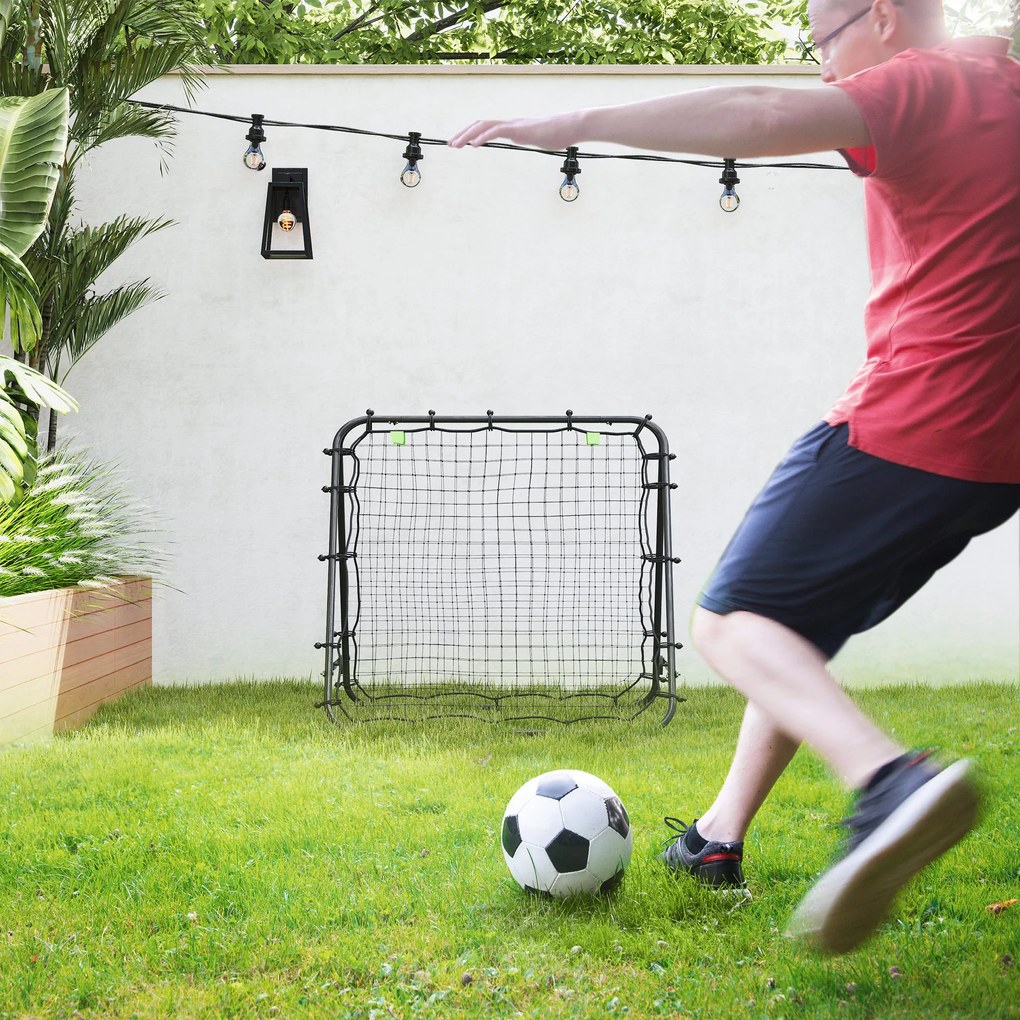 HOMCOM Poartă de Fotbal, ajustabilă, pliabilă, cadru metalic, 100 x 95 cm, Negru | Aosom Romania