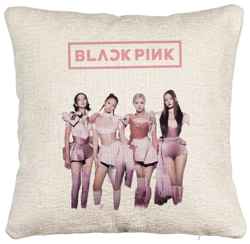 Perna Decorativa Canapea BlackPink, Model 1, 40x40 cm, Cu fermoar