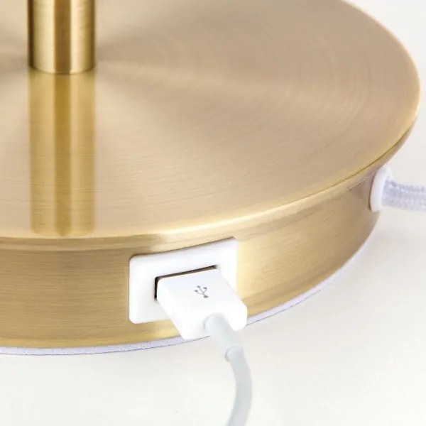 Lampă de masă cu port USB Orion LA 4-1205/1 LUDWIG 1xE27/40W/230V alb/auriu