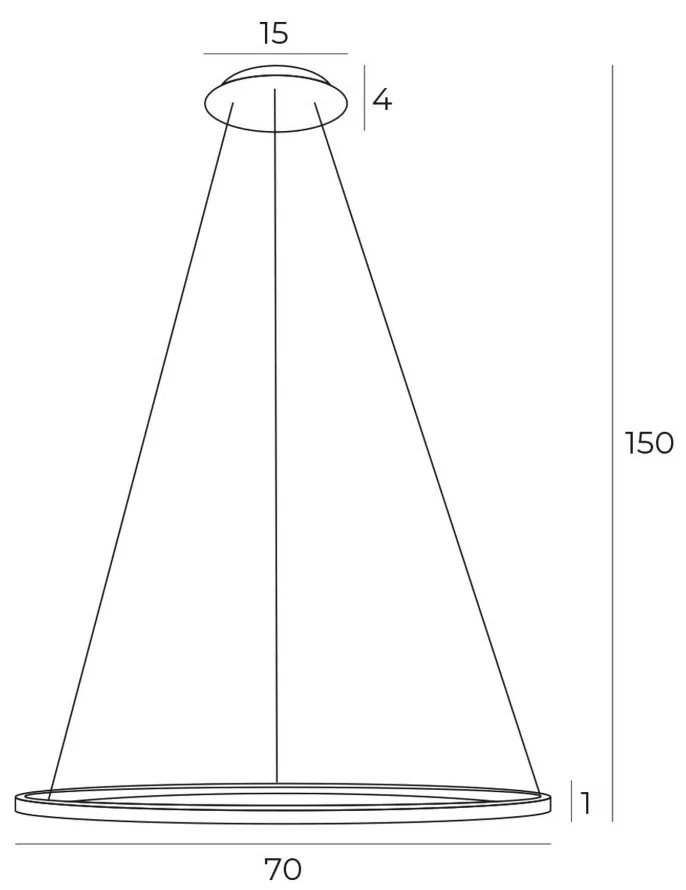 Lustra suspendata LED dimabila design modern QUEEN auriu periat, 70cm