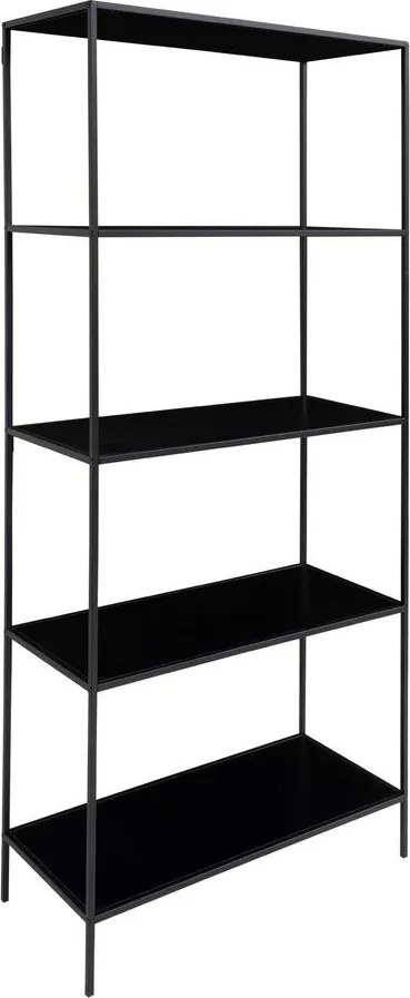 Bibliotecă neagră din metal 80x170x36 cm Vita – House Nordic