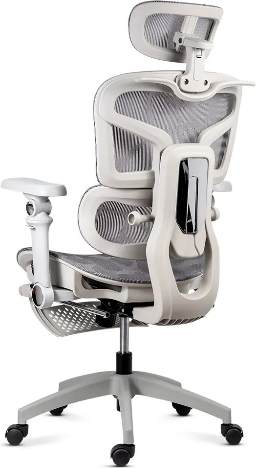 Scaun de birou ergonomic din mesh cu brațe 7D, șezut culisant și tetieră reglabilă 3D SYYT 9524 gri