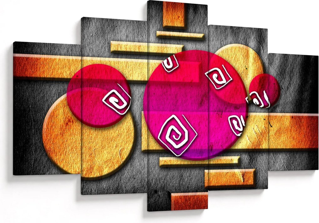 Tablou abstract cu simboluri istorice (150x105 cm)
