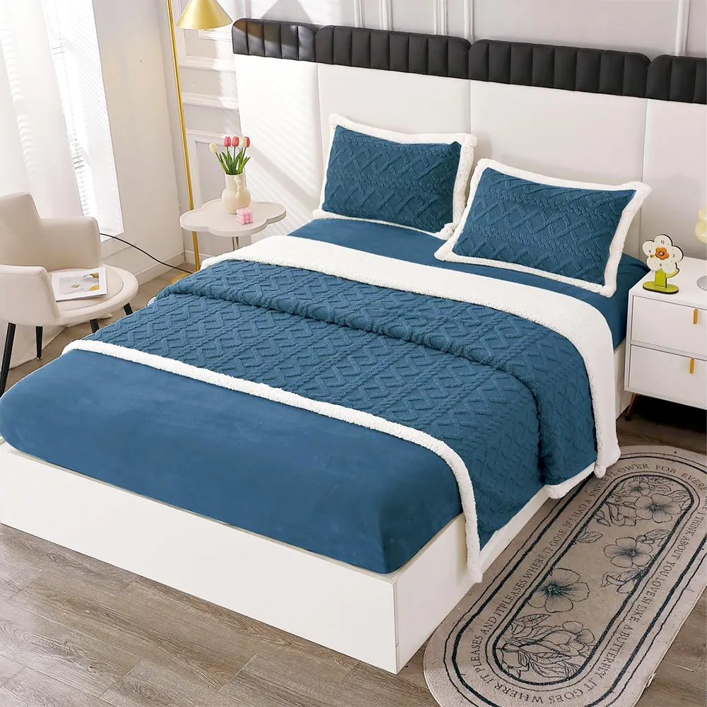 Set pat cocolino cu pătură cu blăniță, 4 piese, 200x230 cm SPUC11