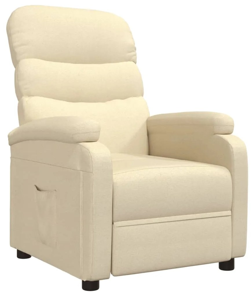 321225 vidaXL Fotoliu rabatabil, crem, material textil