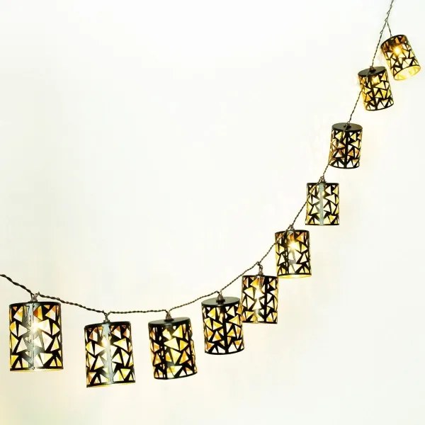 Instalație LED solară 10xE12/3,65m IP44 alb cald