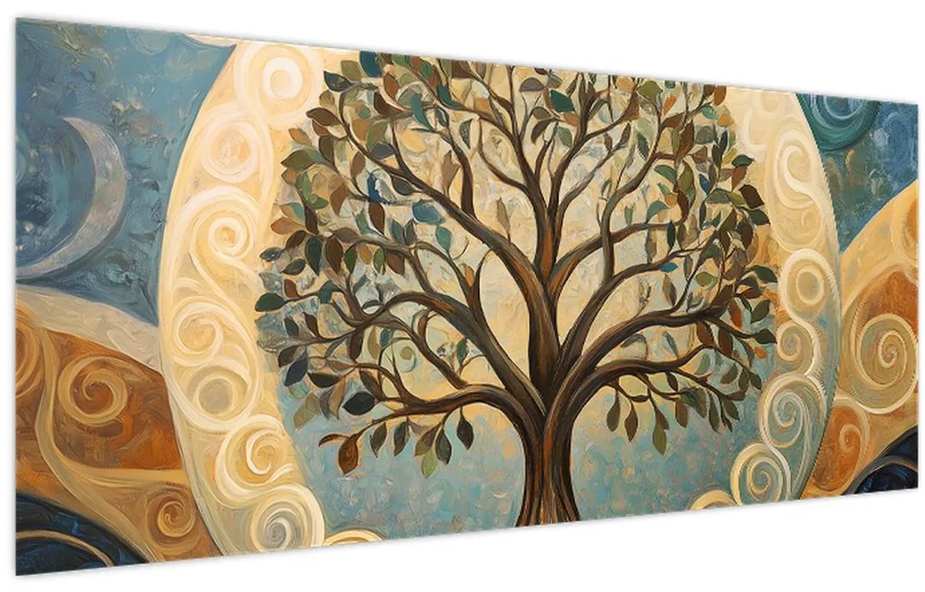 Tablou – Arborele vieții și spirale (120x50 cm)