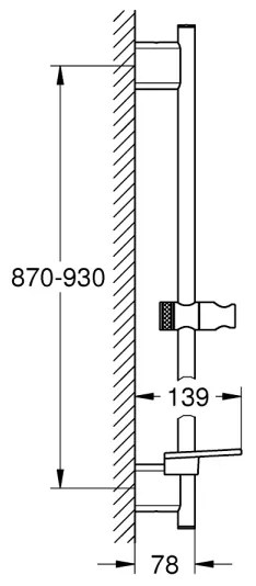 GROHE 26603DA0 - Bară de duș RAINSHOWER SMARTACTIVE 900 mm, finisaj bronz