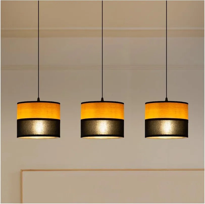 Lustră pe cablu ALBA 3xE27/15W/230V negru/maro