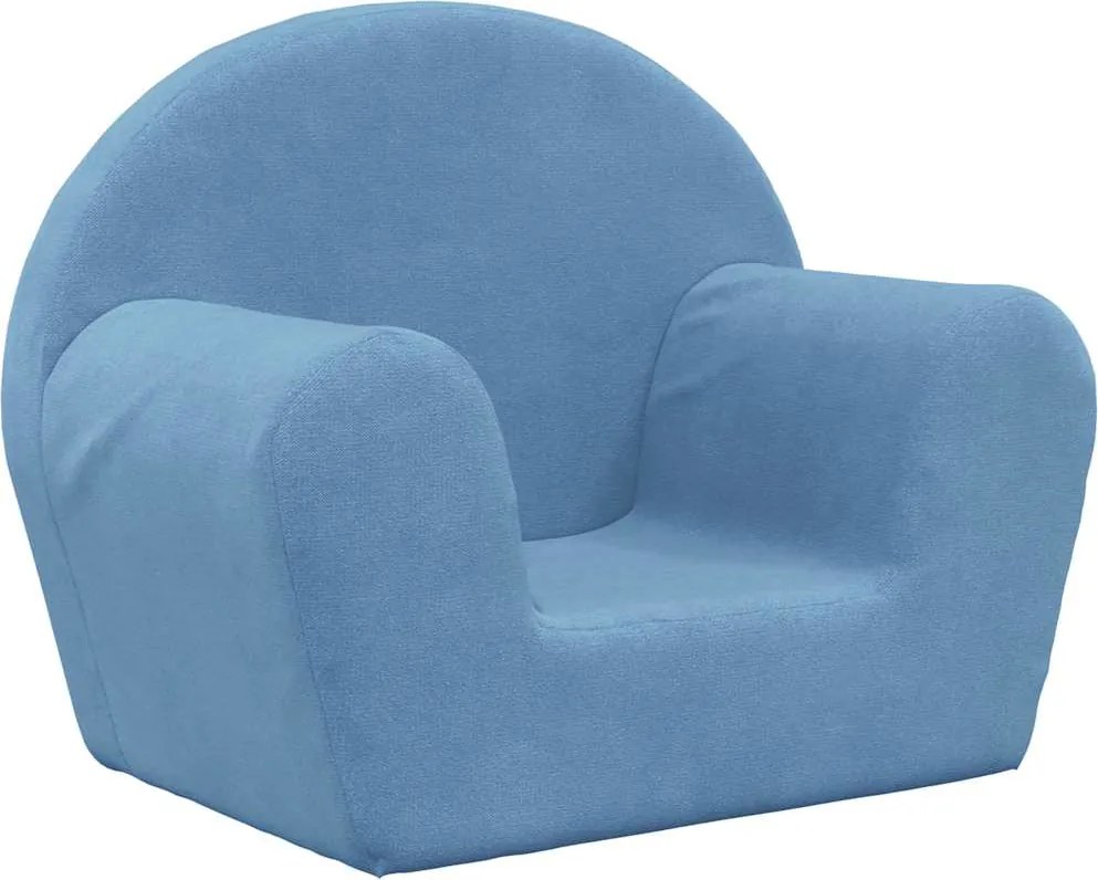 vidaXL Canapea pentru copii, albastru, pluș moale